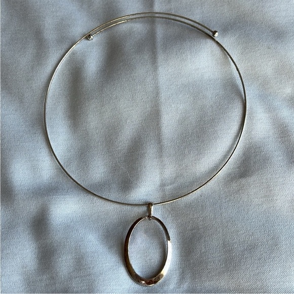 Oval Pendant on Choker Chain - Picture 1 of 6